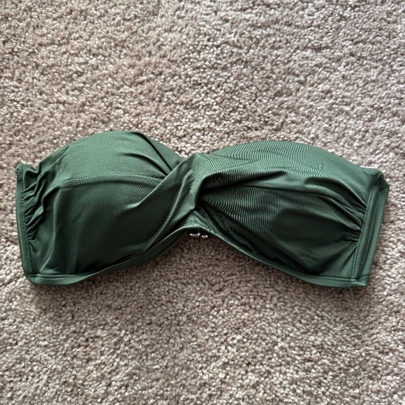 Kona Sol Forest Green Twist Bandeau Bikini Top - Picture 1 of 3